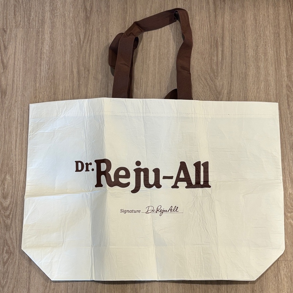 Dr. Reju-All Cream and Brown Logo Tote Bag